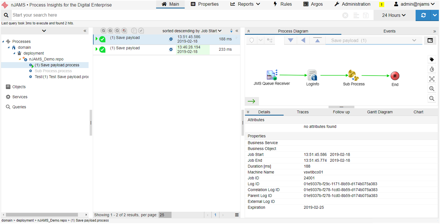 nJAMS UI process transactions