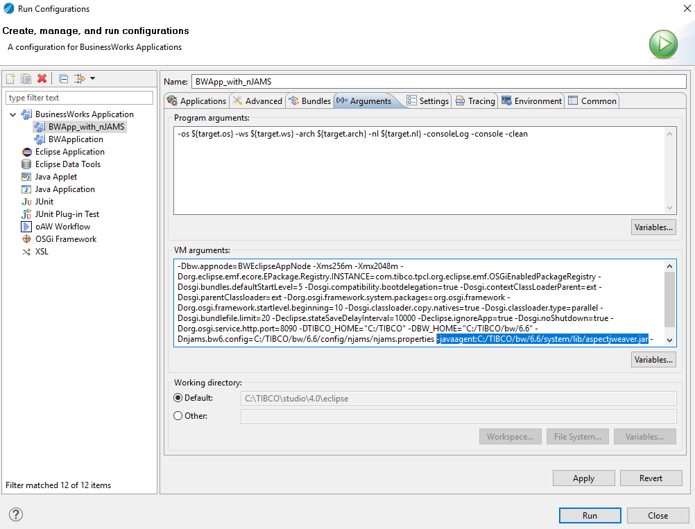 Run configuration before