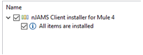 Select nJAMS installer plugin