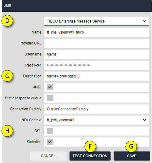 JMS connection