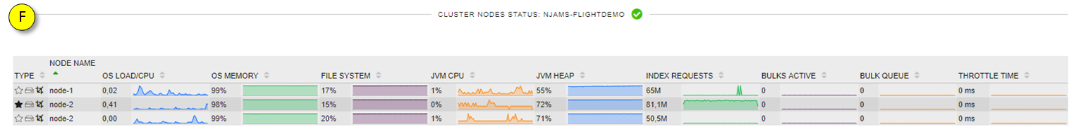 Cluster nodes status