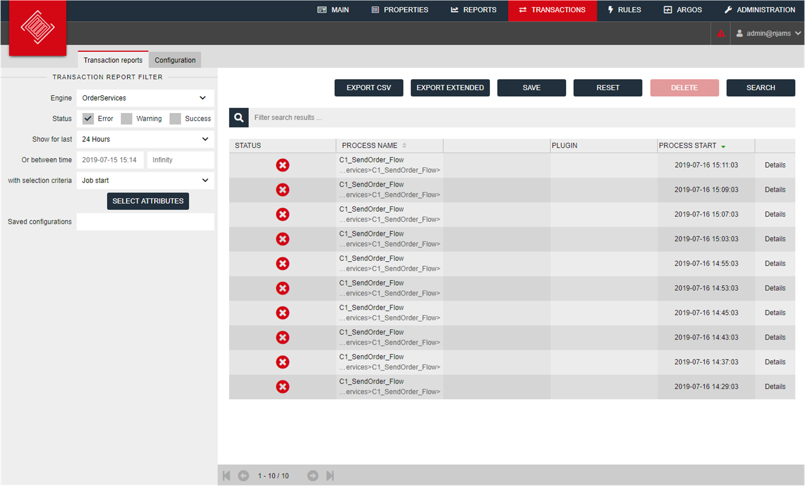 Scheduled Transaction Report