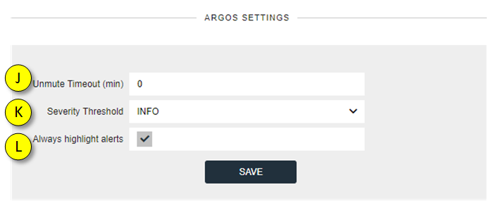 Argos settings