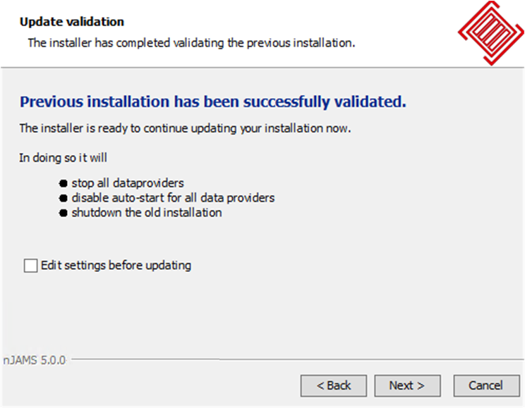 Previous installation