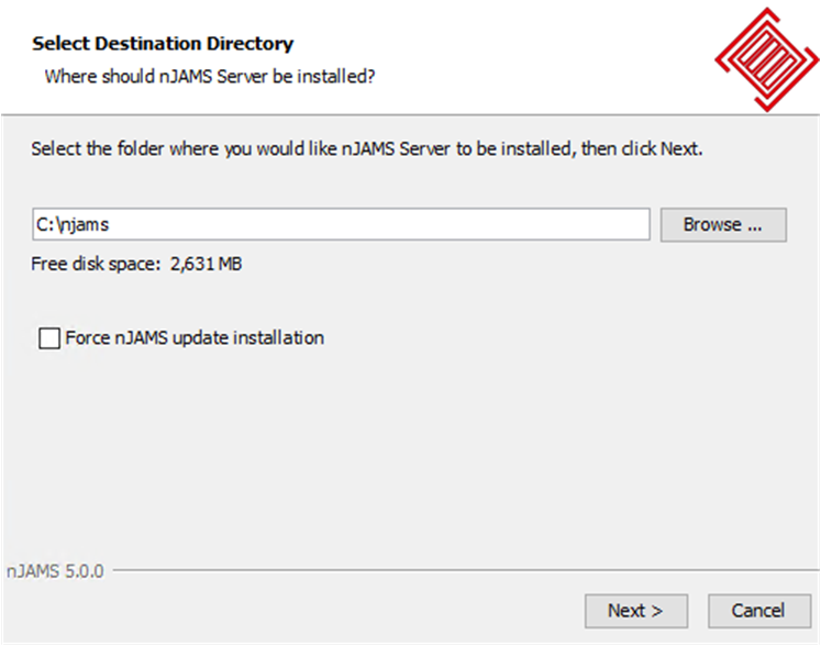Select destination directory