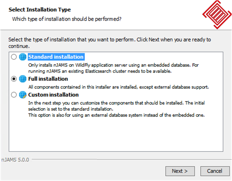 Select installation type