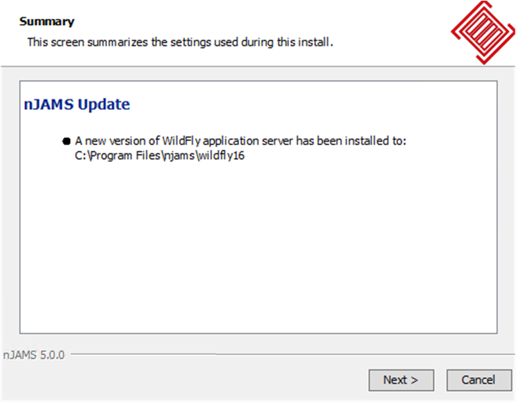 Summary of update installation