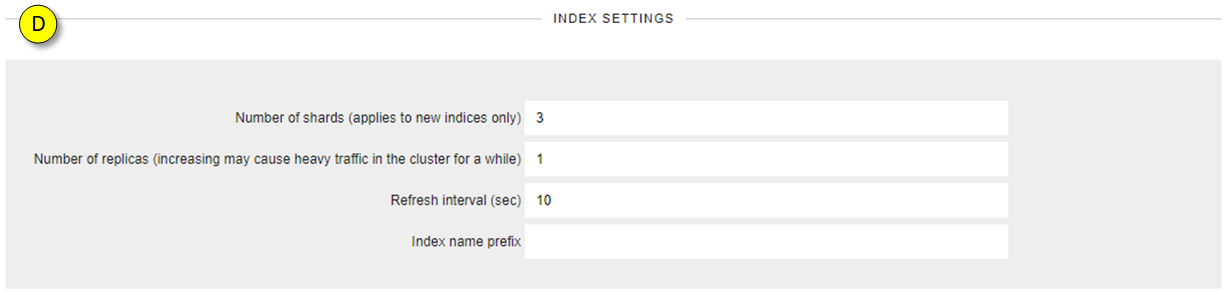 Index settings