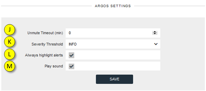 Argos settings