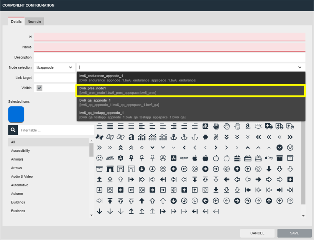 Select node