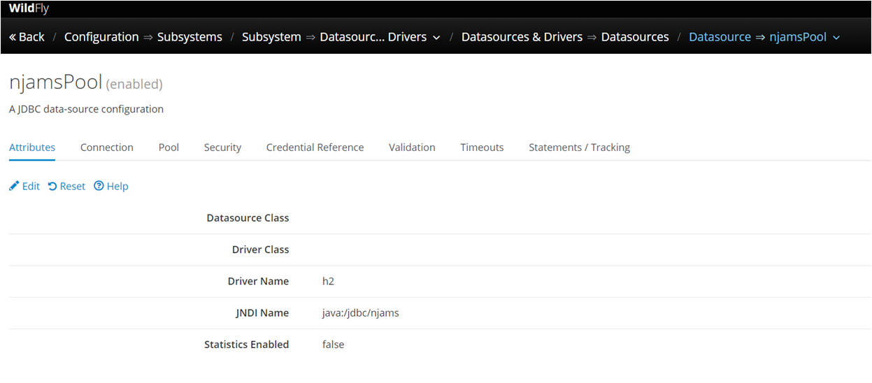 WildFly JDBC settings