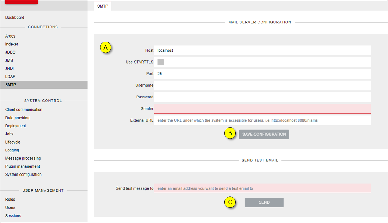 SMTP connection