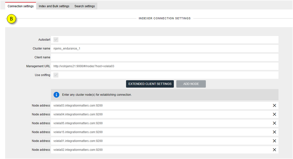 Indexer settings