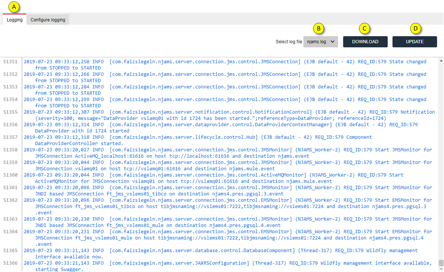 View logs