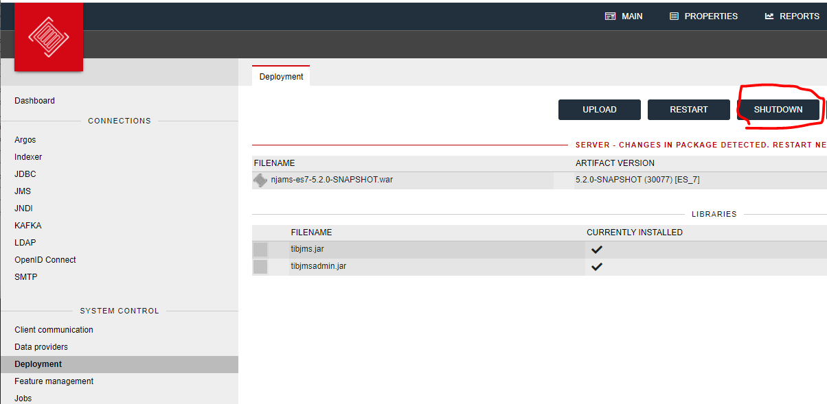 Start/Stop an nJAMS instance — Integration Matters Documentation