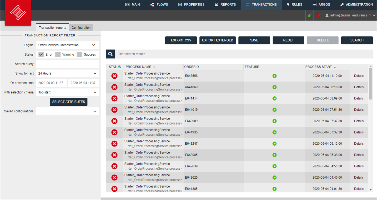 Scheduled Transaction Report