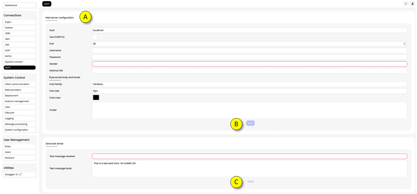 SMTP connection