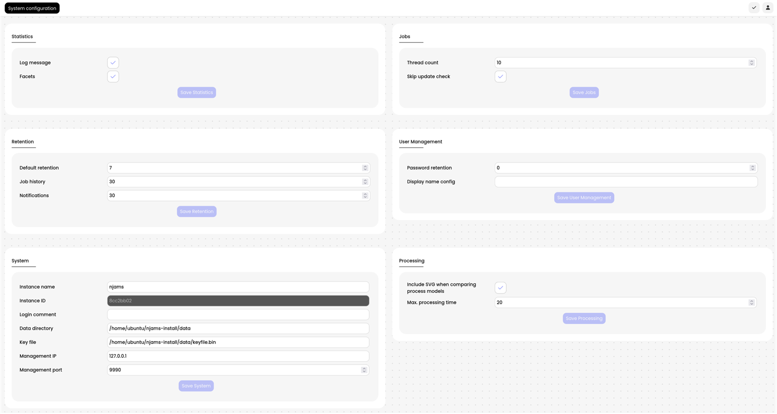 System config