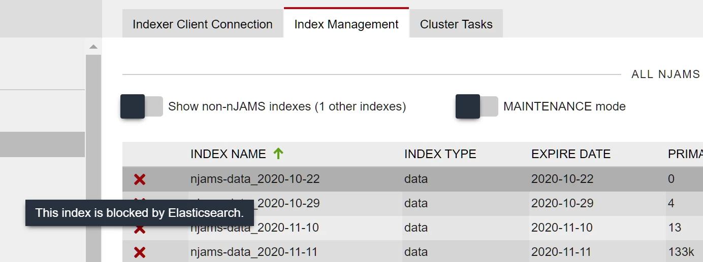 FLOOD_STAGE - index management