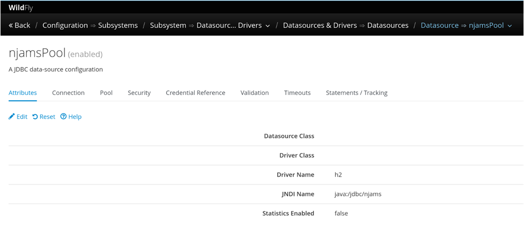 WildFly JDBC settings