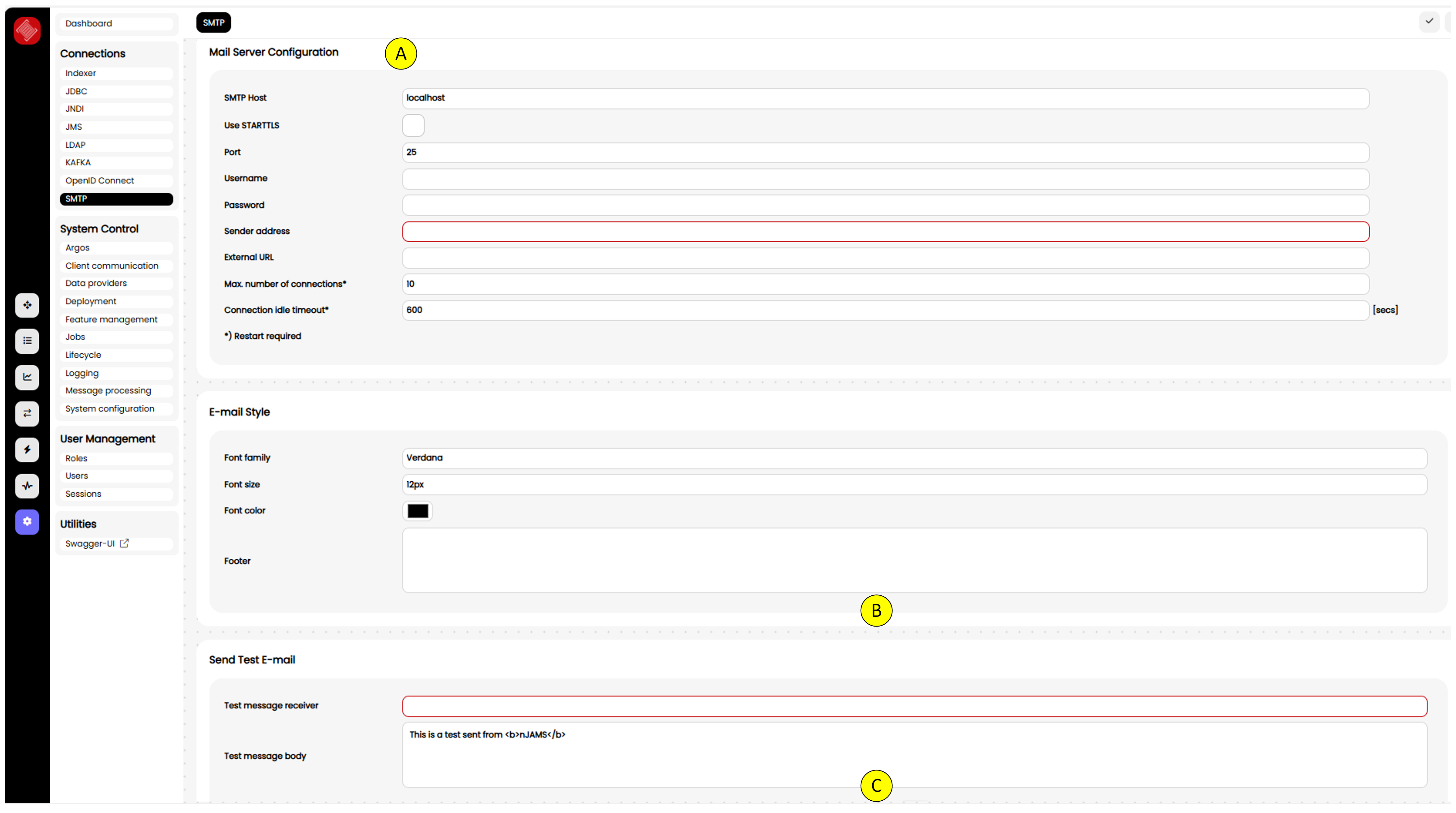 SMTP connection