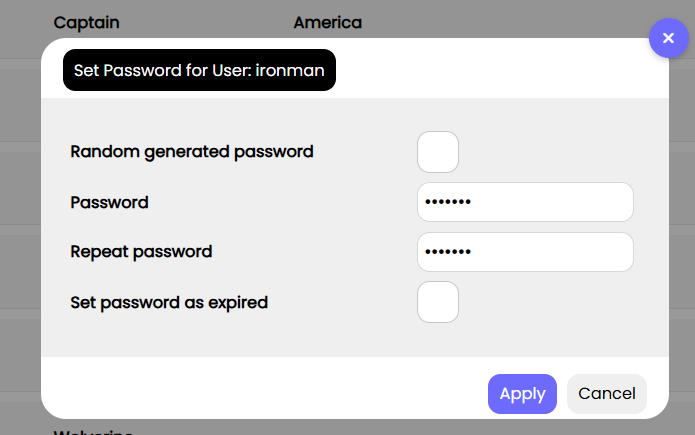 admin-defined password