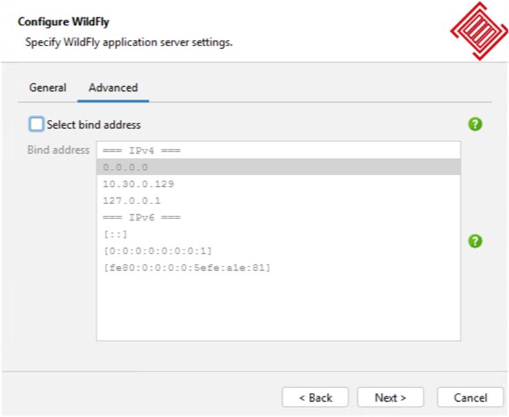 Specify WildFly ip addresses